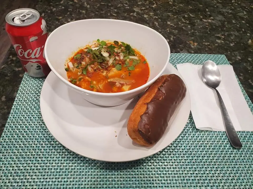 Menudo and Chocolate Bar Donut